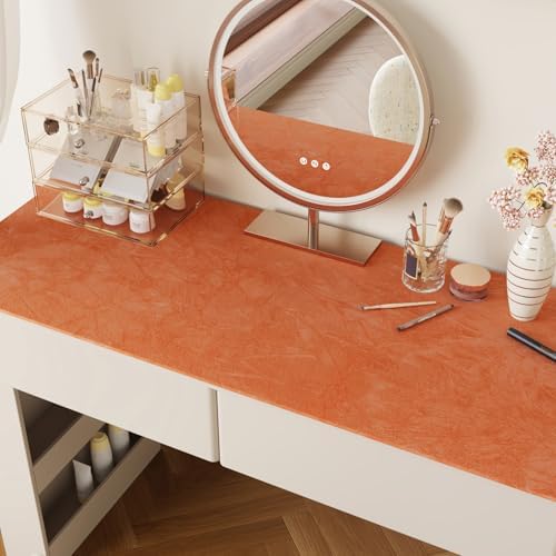 VaryPaper 15.7"x78.7" Orange Crushed Velvet Fabric Self Adhesive Flocking - Image 4