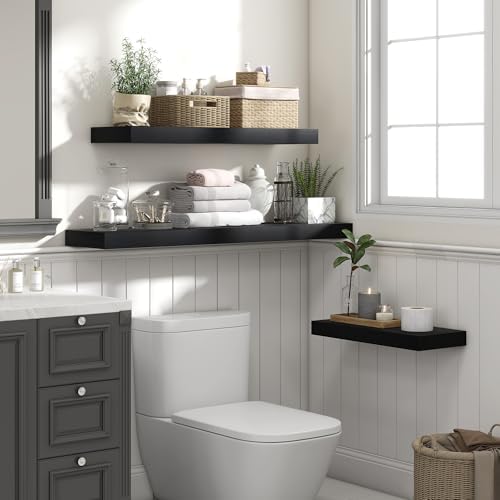 Heimlove Floating Shelves 55.1" W x 10.3" D Black Set of 2 - Image 2