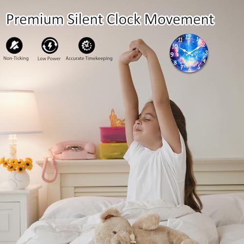 12 Inch Wall Clock, Glass Silent Wall Clocks Battery Operated - Image 4
