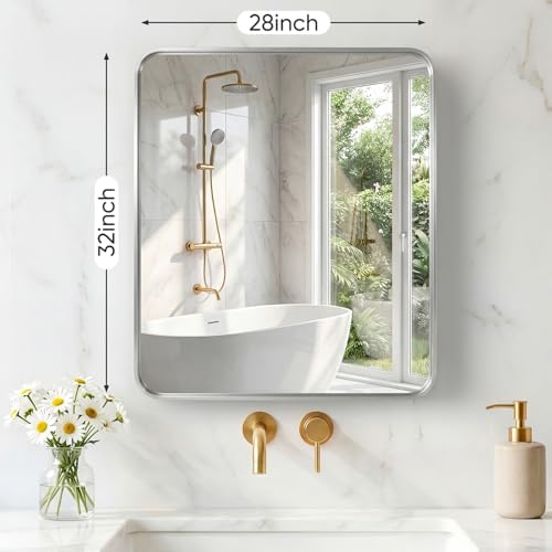 Sweetcrispy Bathroom Mirror 32x28 Inch, Vanity Mirror - Image 2