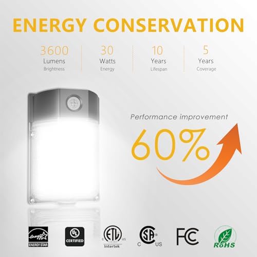 30W LED Wall Pack Light with Dusk to Dawn Sensor - Image 5