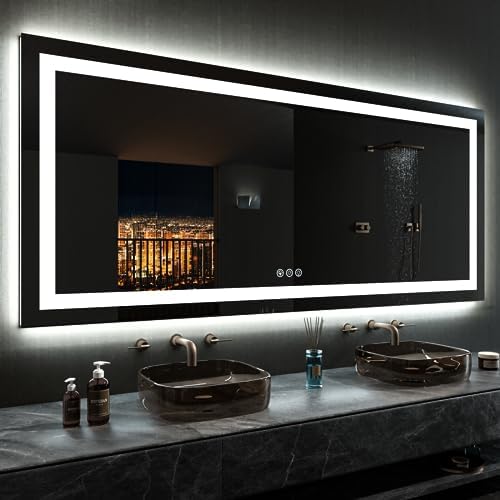 LOAAO 84"X40" RGB LED Bathroom Mirror by LOAAO