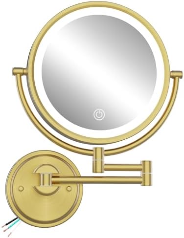 10" Brass Wall Mounted Makeup Mirror by BrassyColux