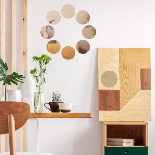 Trinkrittey 20pcs Mini Acrylic Round Mirror Tiles, 3in Self-Adhesive, Classic - Image 5