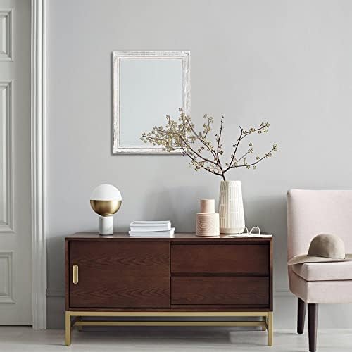 Wall Mirror with Rustic Wood Frame Rectangle Hanging Mirrors - Image 3