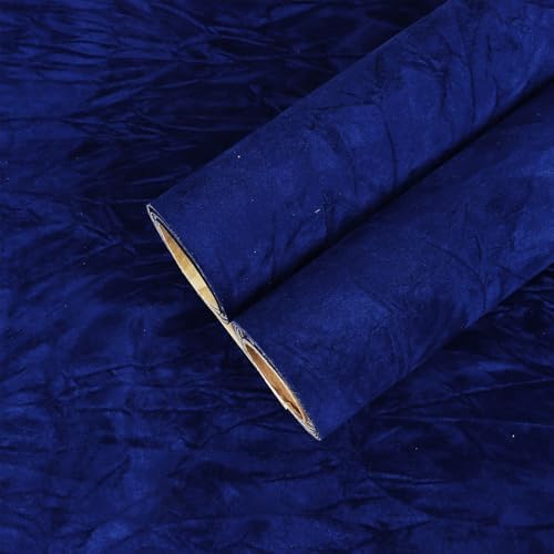 CHIHUT Blue Velvet Drawer Liner Creased Self Adhesive Velvet Flocking Liner by CHIHUT