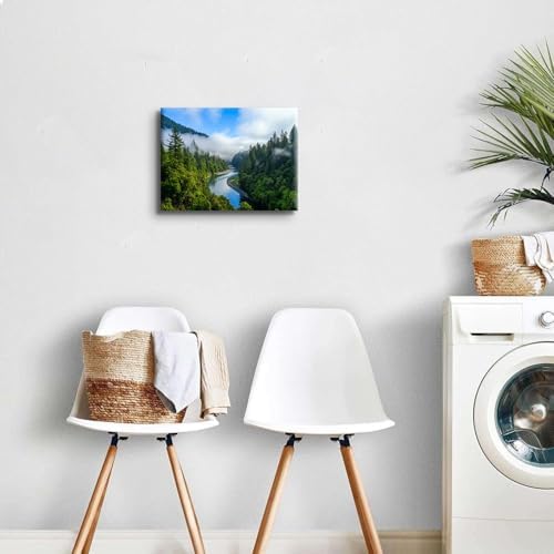 Smoky Mountain Canvas Wall Art for Living Room, Foggy Forest Landscape Wall - Image 4