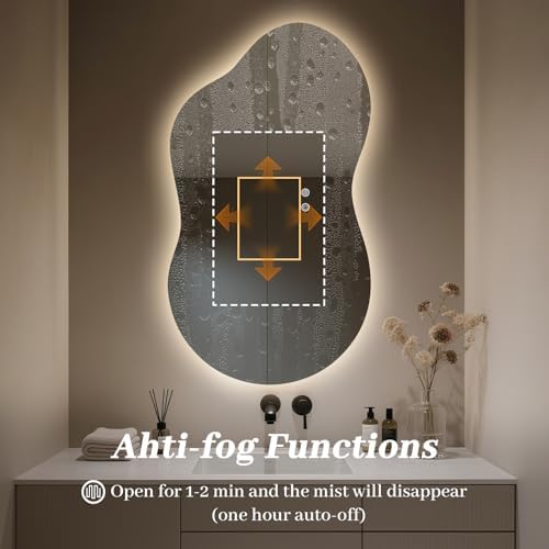 WallBeyond 46"x26" Asymmetrical Bathroom Mirror - Image 5