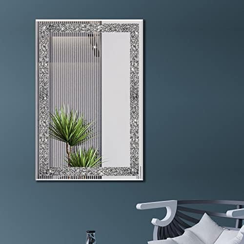 Rectangular Crystal Crush Diamond Mirror by Ruomeng