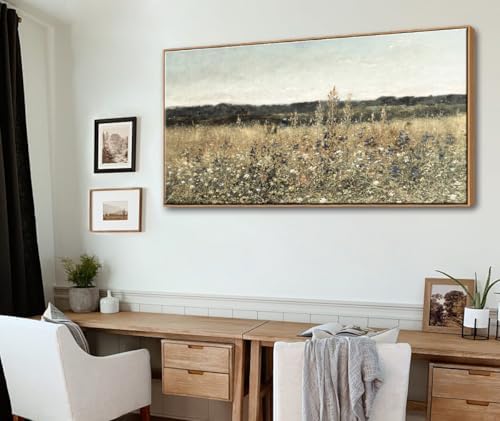 DJSYLIFE Oversized Framed Wall Art, Wildflower Landscape, 29.5 x 57.9 Inch - Image 4