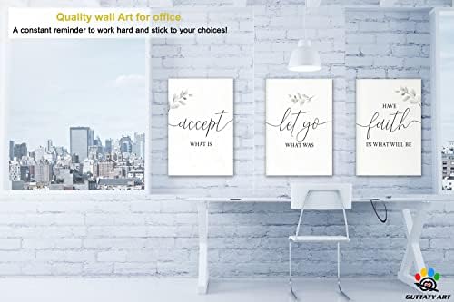 Office Wall Art-3 Panel Motivational Art, Inspirational Quotes Canvas - Image 2