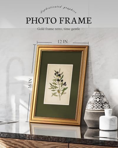 VIYYIEA Vintage Gold Framed Wall Art, Olive Canvas Painting, Vintage Olive Tree - Image 2
