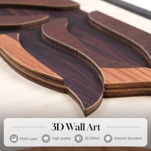 Large Framed 3D Wood Boho Tropical Wall Decor - Image 2