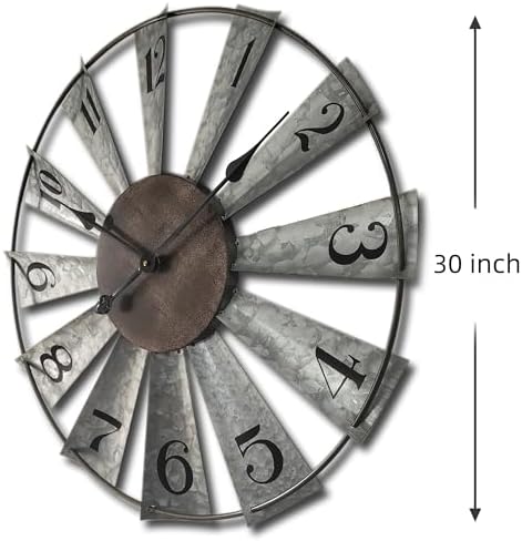 Mrocioa Windmill Distressed Metal Wall Clocks - Image 2