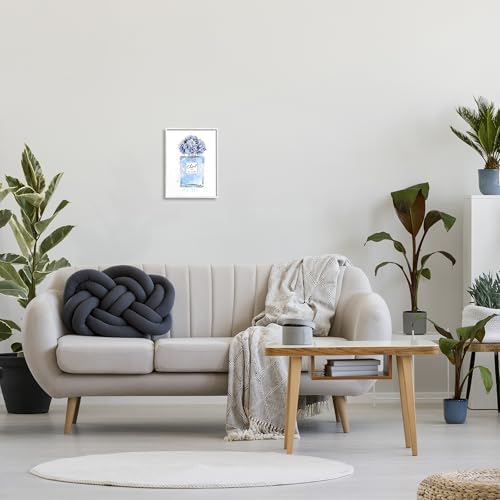 Blue Flowers Perfume Bottle Glam, 11 x 14 Inch Framed Giclée Print - Image 3