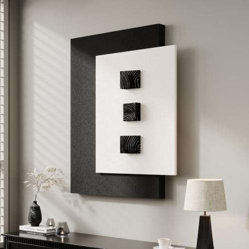 3D Black and White Abstract Wall Art, Modern Minimalist Geometric Artwork by Cuspin