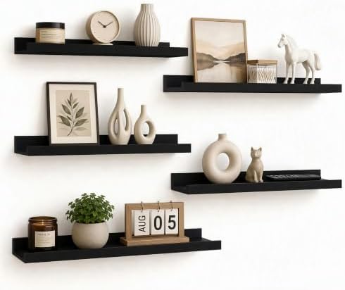 24inch Long Floating Shelves for Wall Decor, 5-Set Shelves by RicherHouse