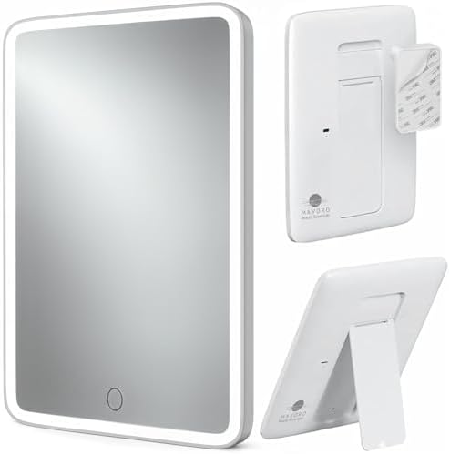 Mavoro 7x9 LED Makeup Mirror | Glass | 3M Wall Mount | Table Stand by Mavoro