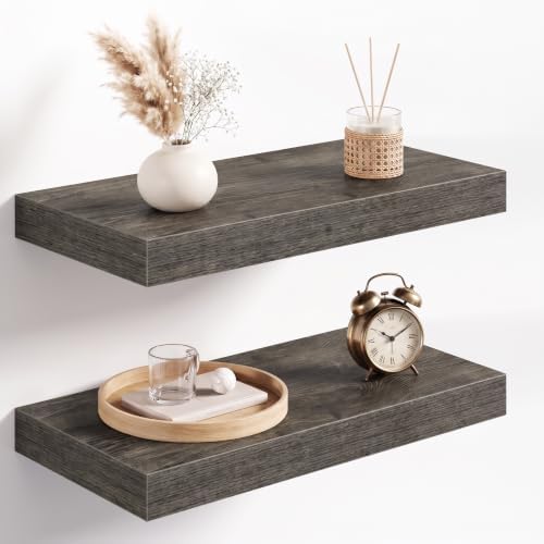 Acovy 16x8in Floating Shelves 2 Pack, Wall Mount Display Shelf by Acovy