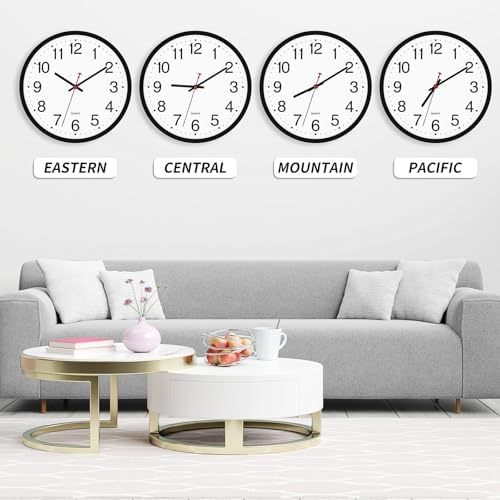 Foxtop 4 Pack 12" Wall Clock Silent Battery Operated Analog Clock - Image 3