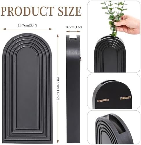 Dnnnii 2 Pack Wooden Wall Vase Set - Image 3