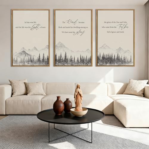 IARTTOP Large Christian Easter Framed Wall Art 16x24 Inch Neutral Mountain - Image 6