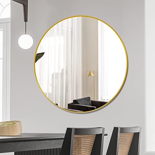 Delma 26 Inch Gold Round Circle Mirror - Image 4