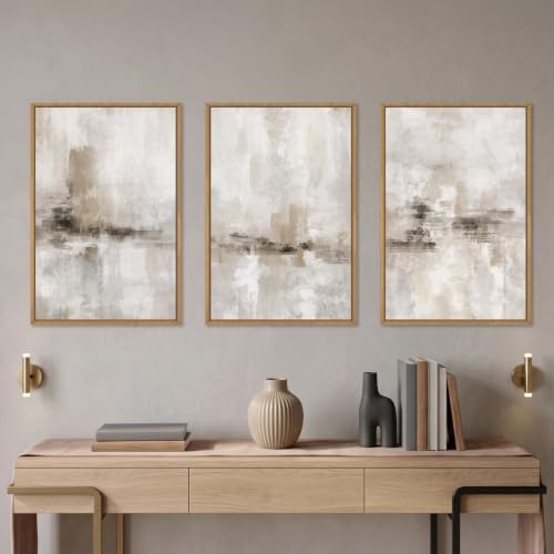Large Minimalist Textured Framed Canvas Wall Art Set -16"×24"×3 - Image 2