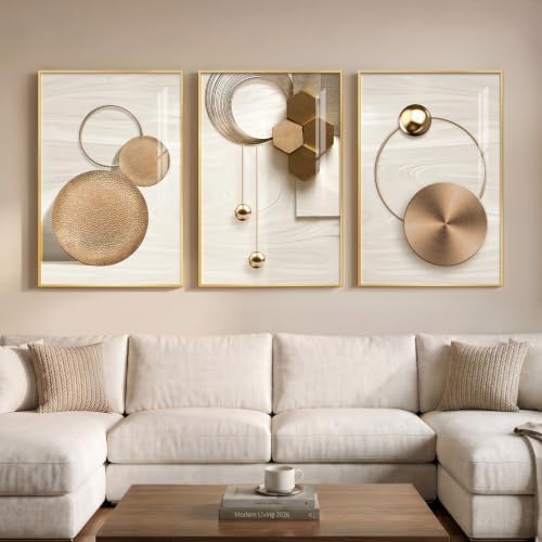 Large Framed Modern Luxury Gold Wall Art by Cuspin