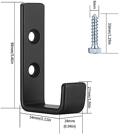 4Pcs Black Heavy Duty Wall Mount J Hooks, Garage Storage Utility Hooks - Image 2
