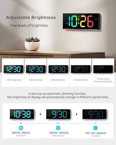 Large Digital Wall Clock 12", Digital Clock - Image 5