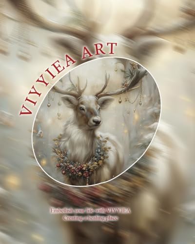 VIYYIEA Christmas Reindeer Wall Art Vintage Winter Deer Painting 12x16 Inch - Image 7