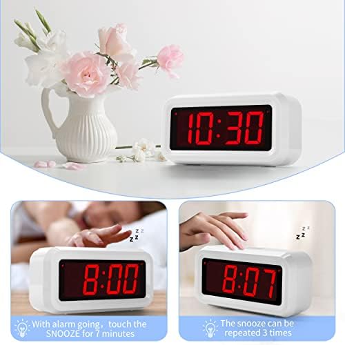 Alarm Clock, Digital Clock, Auto Night-Mode, 3-Level Led Brightness, Battery - Image 4