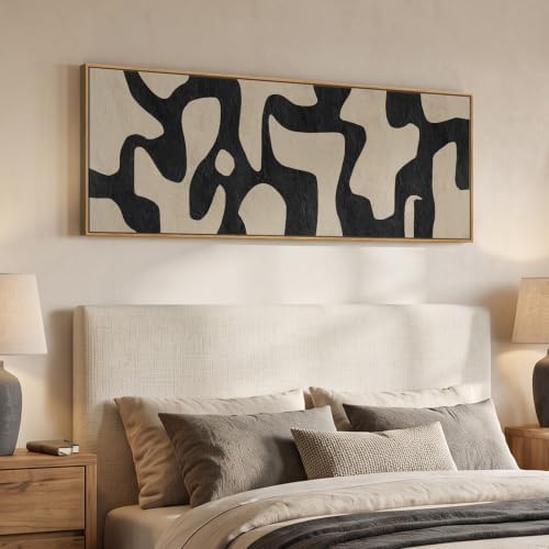 Large Framed Neutral Abstract Wall Art - Image 2