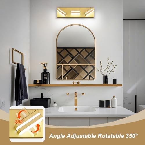 Modern LED Small Gold Acrylic Bathroom Lights Fixtures 3-Light - Image 2
