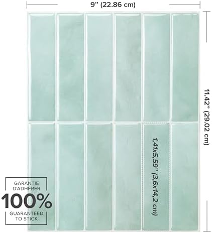 Smart Tiles Peel and Stick backsplash, Stacked Teal - Image 3