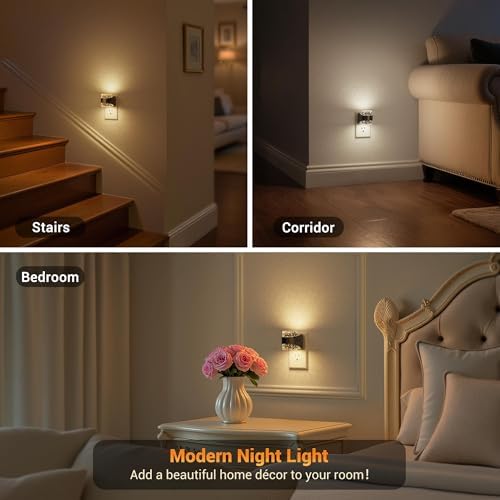 JandCase LED Night Light, Bubble Night Lights Plug into Wall Auto, 3 Color - Image 4