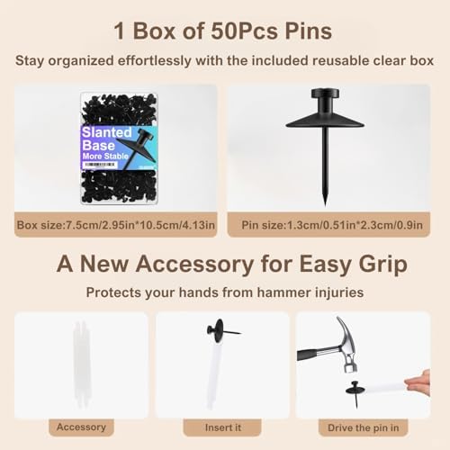 50pcs Black Thumb Tacks - Image 2