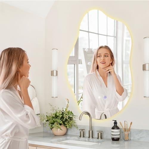 QDSSDECO 19.7" x 33.5" Cloud LED Wall Mirror, 3 Colors - Image 7
