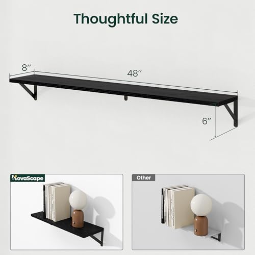 Floating Shelves, 8 Inch Deep Rustic Book Shelf - Image 3