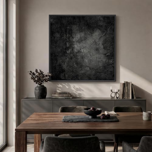 Large Framed Black Abstract Canvas Wall Art Decor - Image 4