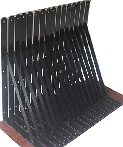 24 Pack L16 x H 10" Black Heavy Duty Shelf Brackets by MHMYDZ