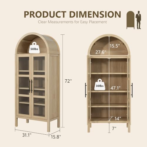 72" Arched Display Cabinet - Image 2