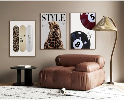 Youillne Trendy Cheetah Wall Decor Prints Preppy Leopard Wall Art Aesthetic - Image 6