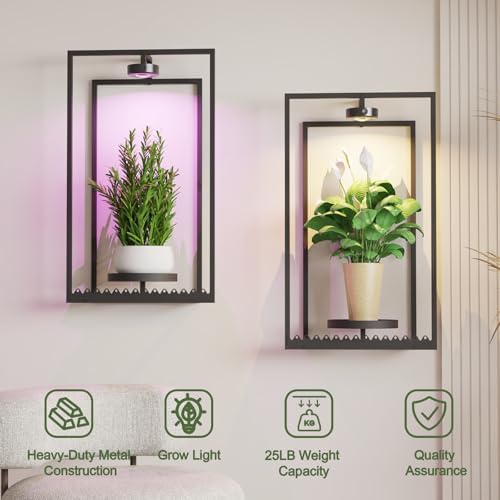 Starxing Wall Plant Shelf with Grow Lights, Remote Control Indoor Plant Holder - Image 4
