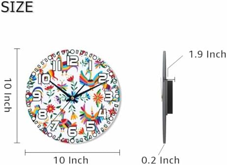 Animals Mexican Wall Clock Battery Operated Flowers Bird Spring Colorful - Image 2