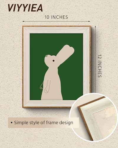 VIYYIEA Framed Minimalism Rabbit Canvas Wall Art - Image 2