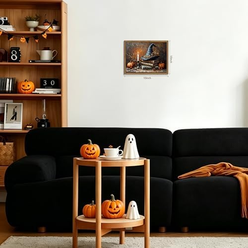 Framed Vintage Halloween Pumpkin Wall Art, Rustic Harvest Pumpkin Canvas Print - Image 3