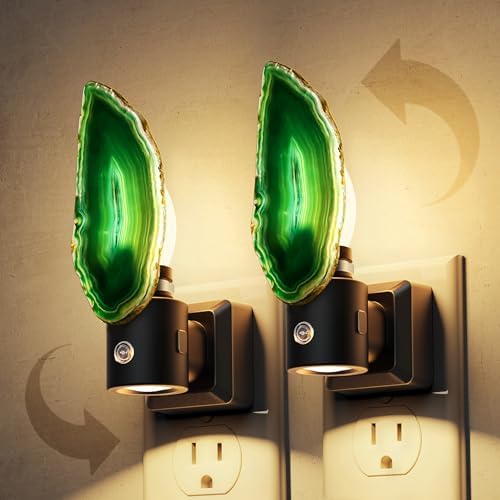 L LOHAS LED Night Lights Plug into Wall, Agate Nightlight Rotating 350° by LLOHASLED