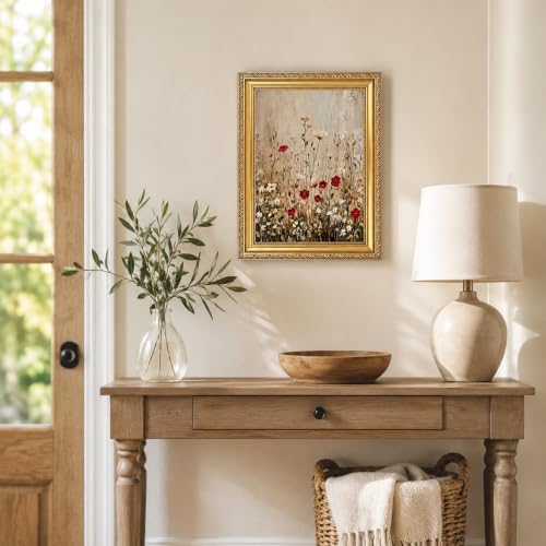 Framed Wildflower Canvas Wall Art, Neutral Plant Picture Wall Decor11x9in - Image 6